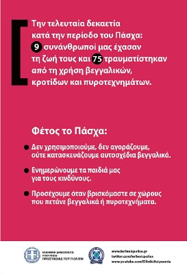 Διανομή ενημερωτικών φυλλαδίων ενόψει της εορταστικής περιόδου του Πάσχα