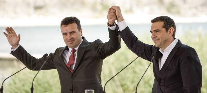 Γεύμα Τσίπρα και Ζάεφ στο Οτέσεβο της ΠΓΔΜ μετά την υπογραφή της συμφωνίας